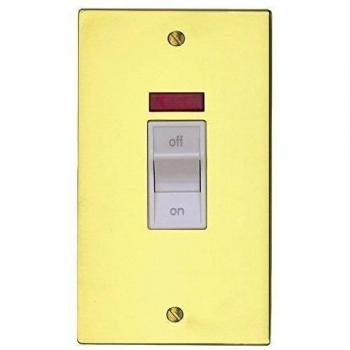 MK willen Plus K5336 PBS W 45 A DP interruptor con neón - latón pulido