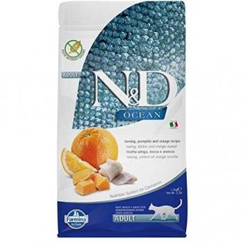 Farmina N&D Ocean - Calabaza de Arenque y alimento seco para Gatos de Naranja 3.3 Libras
