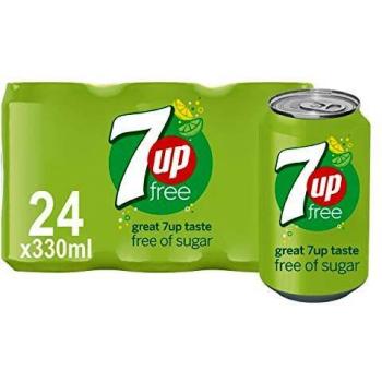 Britvic dieta 7-up gaseosas suave en lata Limón y Lima Drink 330 ml