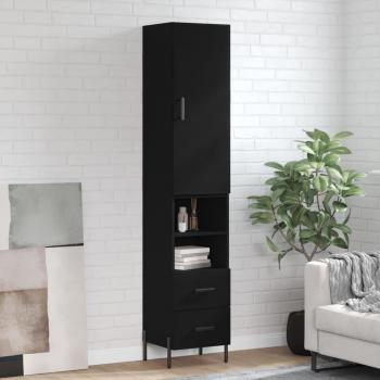 Aparador negro de madera multicapa 34,5x34x180 cm