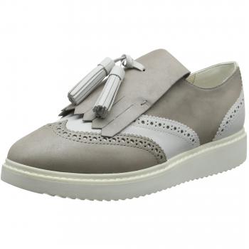 Geox D THYMAR C, Zapatos de Cordones Oxford Mujer, Gris