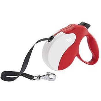 Ferplast - Correa retráctil para Perros Amigo Tape L, Cinta Extensible, 5 m, máx. 50 kg, Rojo