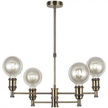 Lámpara de Techo Colgante Vintage Miyako 4 Luces Oro Viejo - Iluminación Led Interior y Exterior