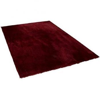 Alfombra Shaggy Roja 200 x 200 cm de Poliéster Hecho a Mano con Pelo Largo Evren