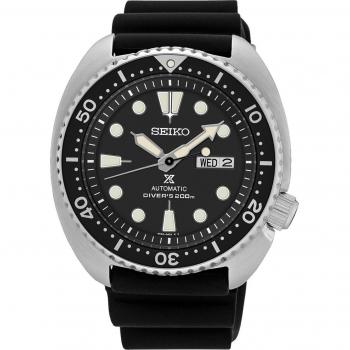 Seiko Prospex Turtle SRPE93K1 Automatic Diver's Watch - 200m Water Resistance, Stainless Steel Case, Black Dial with Luminescent Hands and Markers, Unidirectional Rotating Bezel, Hardlex Crystal, Date Display