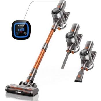 Honiture Aspiradora Escoba sin Cable, 400W/33KPa Succión, Soporte de Almacenamiento Recargable, Cabello Anti-enredos, Aspirador sin Cable Potente, Pantalla LED Táctil, 45 mins Duración（S11）