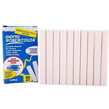 Giotto Robercolor Tizas Blancas Antipolvo - Caja de 10 Unidades