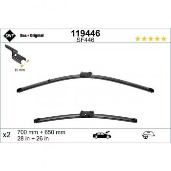 Limpiaparabrisas SWF 119446, tipo de producto: limpiaparabrisas, características: longitud de 46 cm, diseño aerodinámico para mejor rendimiento en condiciones climáticas adversas, fácil instalación con sistema de