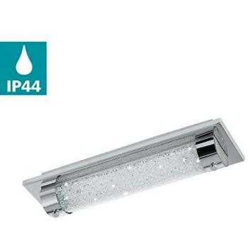 Plafón/lampara de pared LED Eglo Tolorico 35 cm, cromo y cristal, IP44, 1100 lm