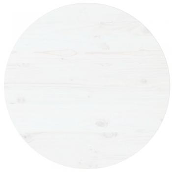 vidaXL Table Top White Ø80x2.5 cm Solid Wood Pine