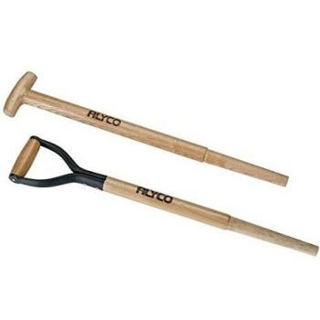 Alyco 198611 198611-Mango Madera 700 mm Tipo Anilla para Pala de Punta, Negro