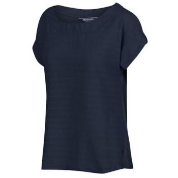 Regatta Women's Coolweave Cotton Breathable Adine Stripe T-Shirt, Navy, Size 16