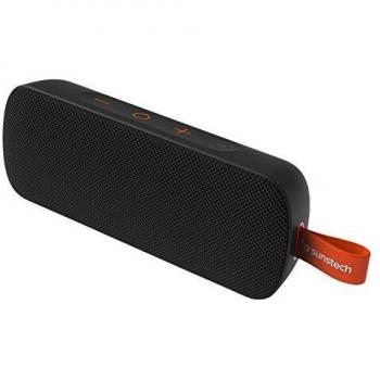 Sunstech BRICK LARGE. Altavoz TWS portátil 10W. Resistente al agua IPX7. Radio FM, Bluetooth V5.0, reproductor MP3 mediante tarjetas de memoria. Color Negro.