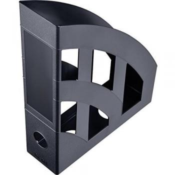 Organizador de Revistas A4-C4 de Plástico Negro H320xB78xT248mm Helit