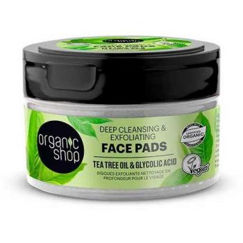 Discos faciales exfoliantes y de limpieza profunda con aceite de árbol de té y ácido glicólico