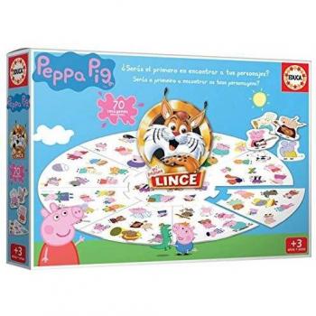 Educa - Lince Peppa Pig 70 imágenes , Juego de Mesa Infantil, Mejora los Reflejos y Agudeza Visual de los Niños y Niñas, Juego de Tablero para toda la Familia , Recomendado a partir de 3 años