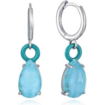 Pendientes Elegant de aro con piedras turquesa