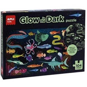 APLI Kids 18455-Puzle fluorescente Océano, 104 piezas