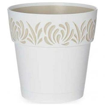Maceta Autorriego Stefanplast Opera Gaia D15 Blanco Beige 15x15x15 cm Plástico