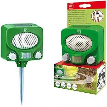 SWISSINNO Ahuyentador ultrasónico de animales, martas y gatos, resistente a la intemperie con detector de movimiento para gatos, ciervos, perros
