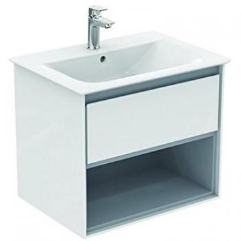 Mueble de baño Ideal Standard Air 600 mm, marrón mate/blanco mate, 1 cajón