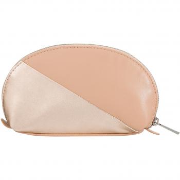 Dudu - Neceser de mujer de piel en metálico con cremallera, mini bolso de cuero, bolso de embrague, bolsa de viaje para maquillaje, caso pequeño con cremallera, diseño colorido