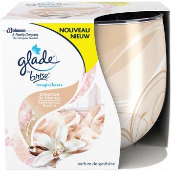 Glade Vela Aromática para Ambientar Fragancia Vainilla, Cera, Beige, 8.3x8.1x7.2 cm, 3