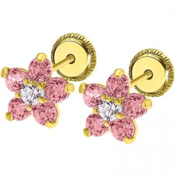 Pendientes Time Road IC00043/8 Basics de Oro 9k con Motivo de Flor Infantil