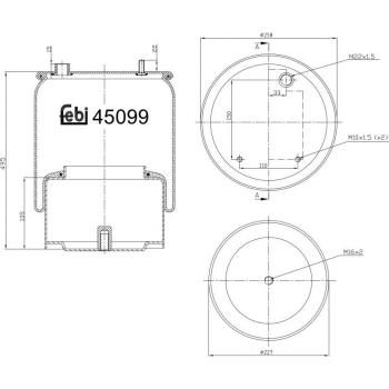Fuelles de suspensión neumática FEBI BILSTEIN 45099, Silentblock de barra estabilizadora FEBI BILSTEIN 172700