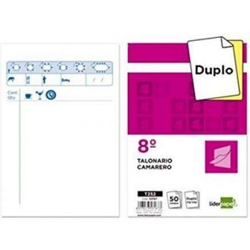 Talonario liderpapel camarero 8º original y copia t252 zig zag