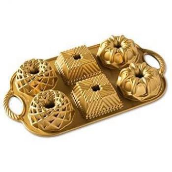Nordic Ware Gold Geo Bundtlette Cake Pan 0.8 L