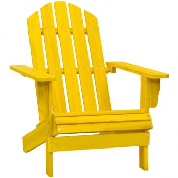 Silla de jardín Adirondack de madera maciza de abeto en color amarillo