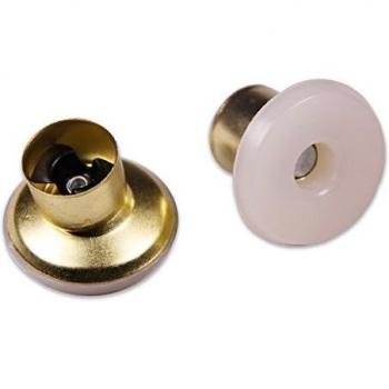 Brinox B75155L Contera metálica, Latonado, Diámetro 16 mm, Set de 50 Piezas
