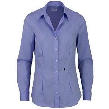 Blusa de manga larga para mujer Seidensticker Slim Fit 1/1 Kent, color azul claro, talla 34, 100% algodón y sin arrugas