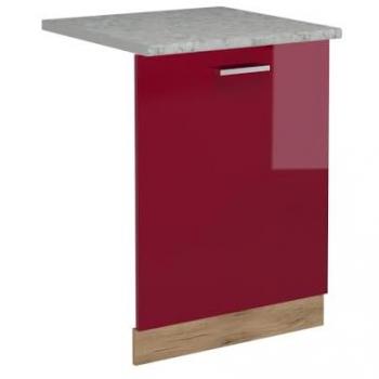 Panel Frontal para Lavavajillas R-Line, Rojo Burdeos Alto Brillo, 60 cm, Efecto Mármol