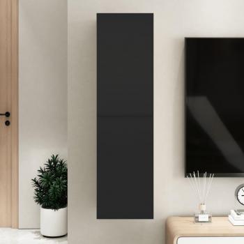 Mueble para TV de madera contrachapada 30,5x30x110 cm, color negro