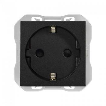 Base de enchufe Simon 270 Schuko con embornamiento rápido Negro Mate 0701005109