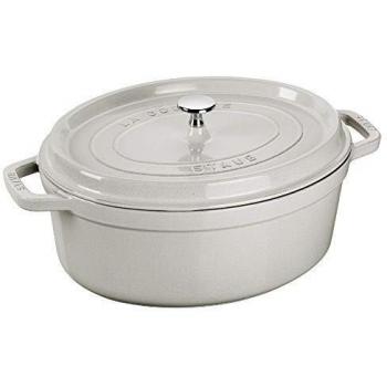 Staub La Cocotte Oval Cast Iron Casserole - 37 cm, White Truffle