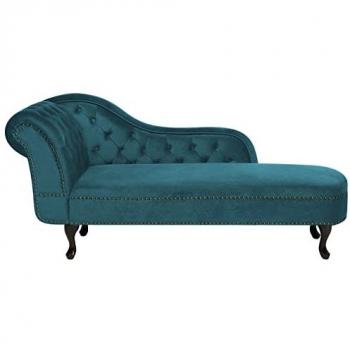 Chaise Longue de Terciopelo Verde Esmeralda Izquierda Nimes