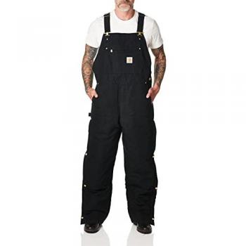 Carhartt Mono Firm Duck Insulated BIB Overall para Hombre, Ajuste Holgado, Color Negro, Talla Mediana