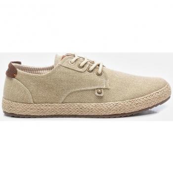 Refresh 171721 Men's Beige Canvas Sneakers with Jute Sole and Soft Insoles