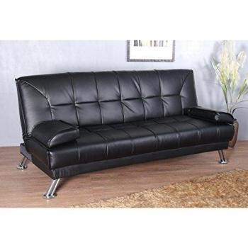 HOMCOM Sofa Cama Silla 188x105x85cm Plegable 2 en 1 Cuero Sintetico Negro NUEVO