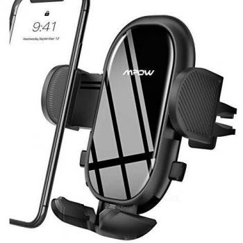 Mpow Soporte Móvil Coche, Soporte Móvil Télefono para Rejilla del Aire Ventilación con Abrazadera Ajustable y 360° Rotación, Porta Movil Coche para iPhone 12 11 Pro Max SE XR Galaxy S20 S10 Huawei P40