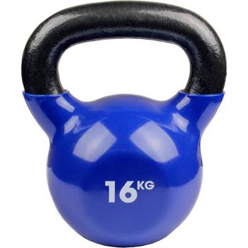 Fitness Mad Kettlebell  - Pesa rusa de ejercicio y fitness, color azul, peso 16 kg