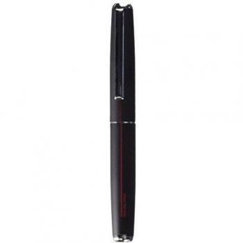 Inoxcrom Your Line - Roller gel con capuchón y cuerpo en acero inoxidable lacado, color negro con raya roja