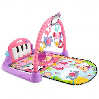 Fisher-Price Kick and Piano Gym New-born Baby Play Mat Suitable from Birth Includes Activity Ce Kick & Play Pink, color multicolor