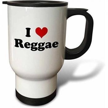 3dRose TM _ _ _ _ _ _ _ _ _ _ _ _ _ _ _ _ _ _ _ _ 16550 1 I Love Reggae Taza de viaje, 14-Ounce