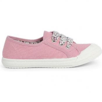 Zapatillas de lona para niños con punta de goma y cordones