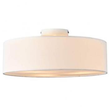 Lámpara de Techo Redonda Omaha - 3xE27 - 45 cm Diámetro - Plástico/Organza Blanco