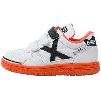 Munich G3, Zapatillas de Fútbol Sala Unisex Infantil, Blanco / Naranja, 33 EU